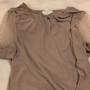 Love Tan Short Sleeve Blouse